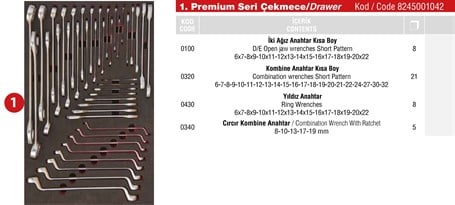 Takım Dolabı Premium Serisi Çekmece 1 | 8245001042 |  (T200013)